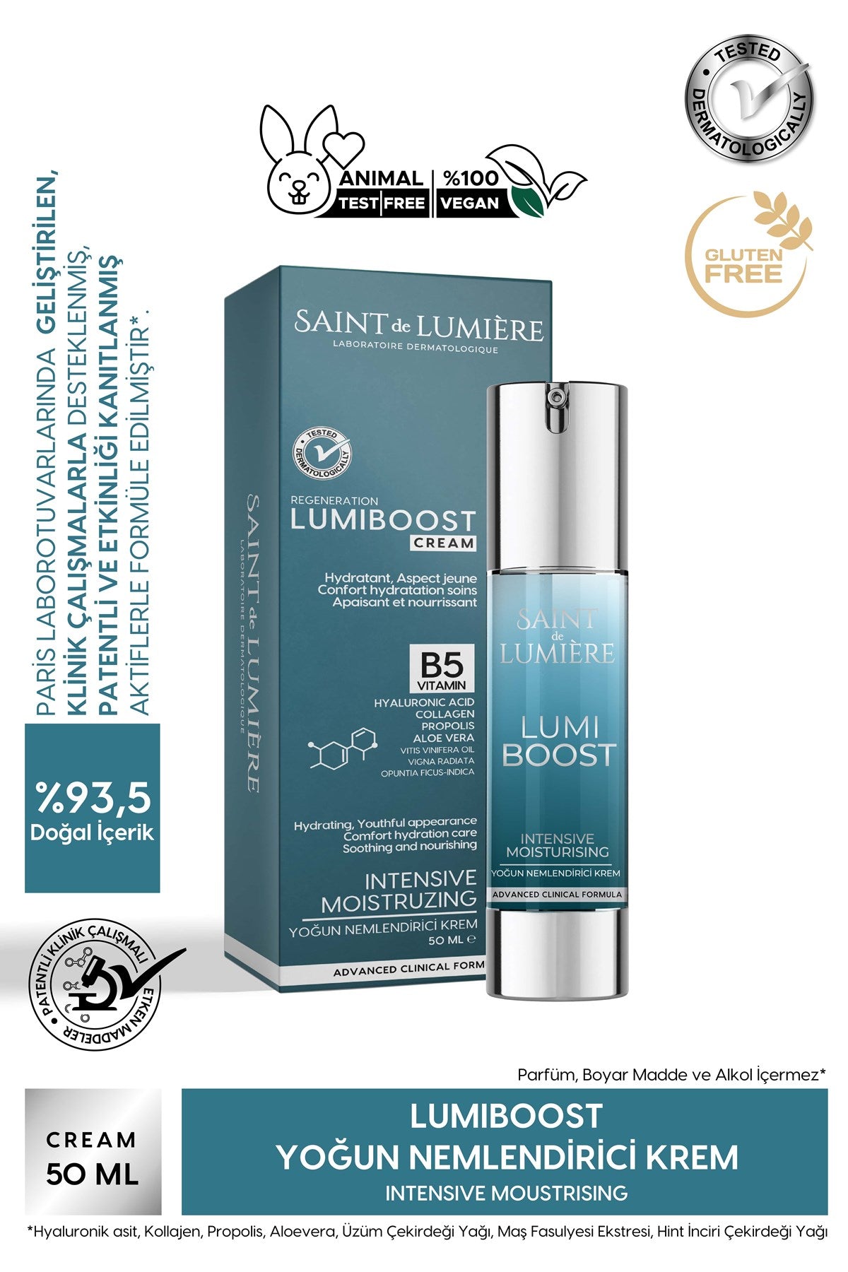 LUMIBOOST 72 Saat Etkili Yoğun Nemlendirici, Yaşlanma Karşıtı Krem 50ml - Kolajen, B5, Hyraluronik