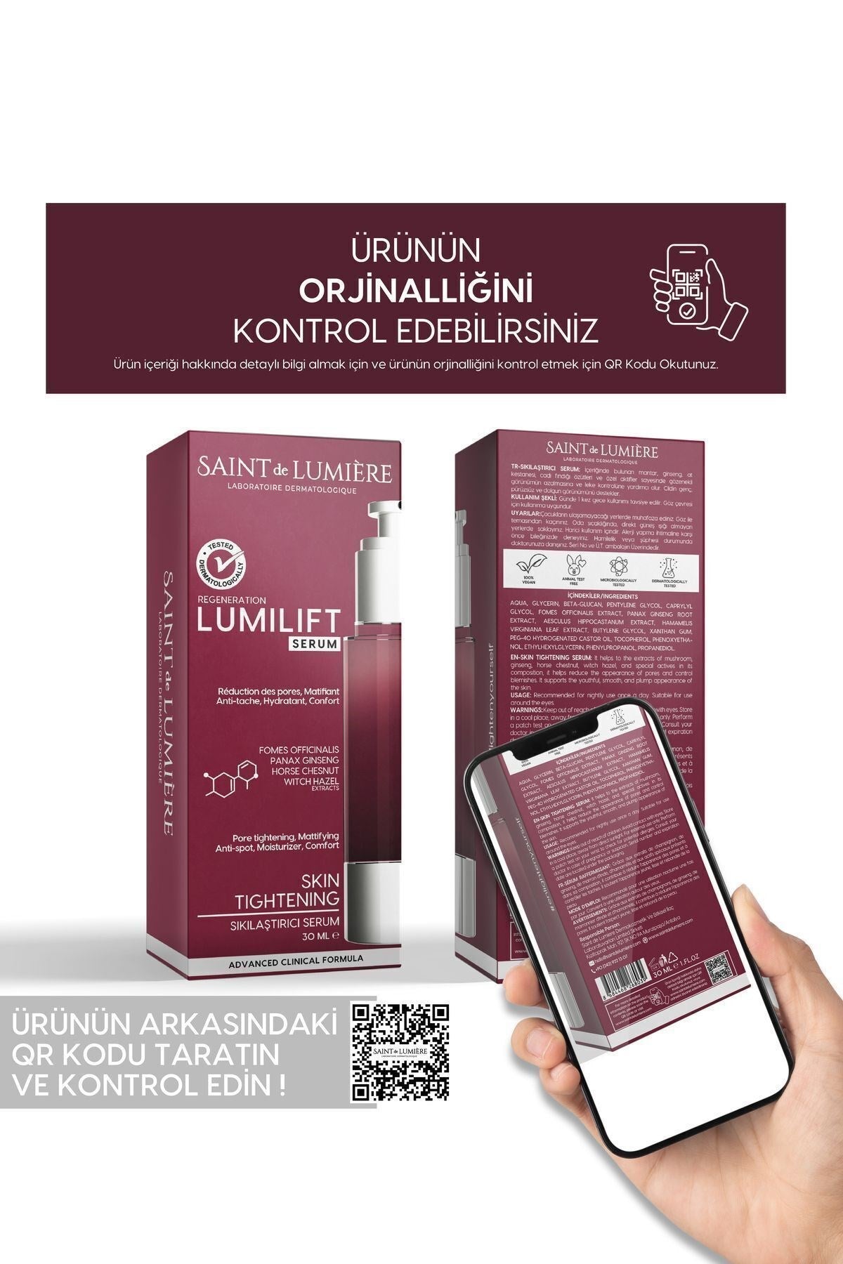 LUMILIFT Gözenek, Siyah Nokta ve Yaşlanma Karşıtı, Dolgunlaştırıcı Serum 30 ml