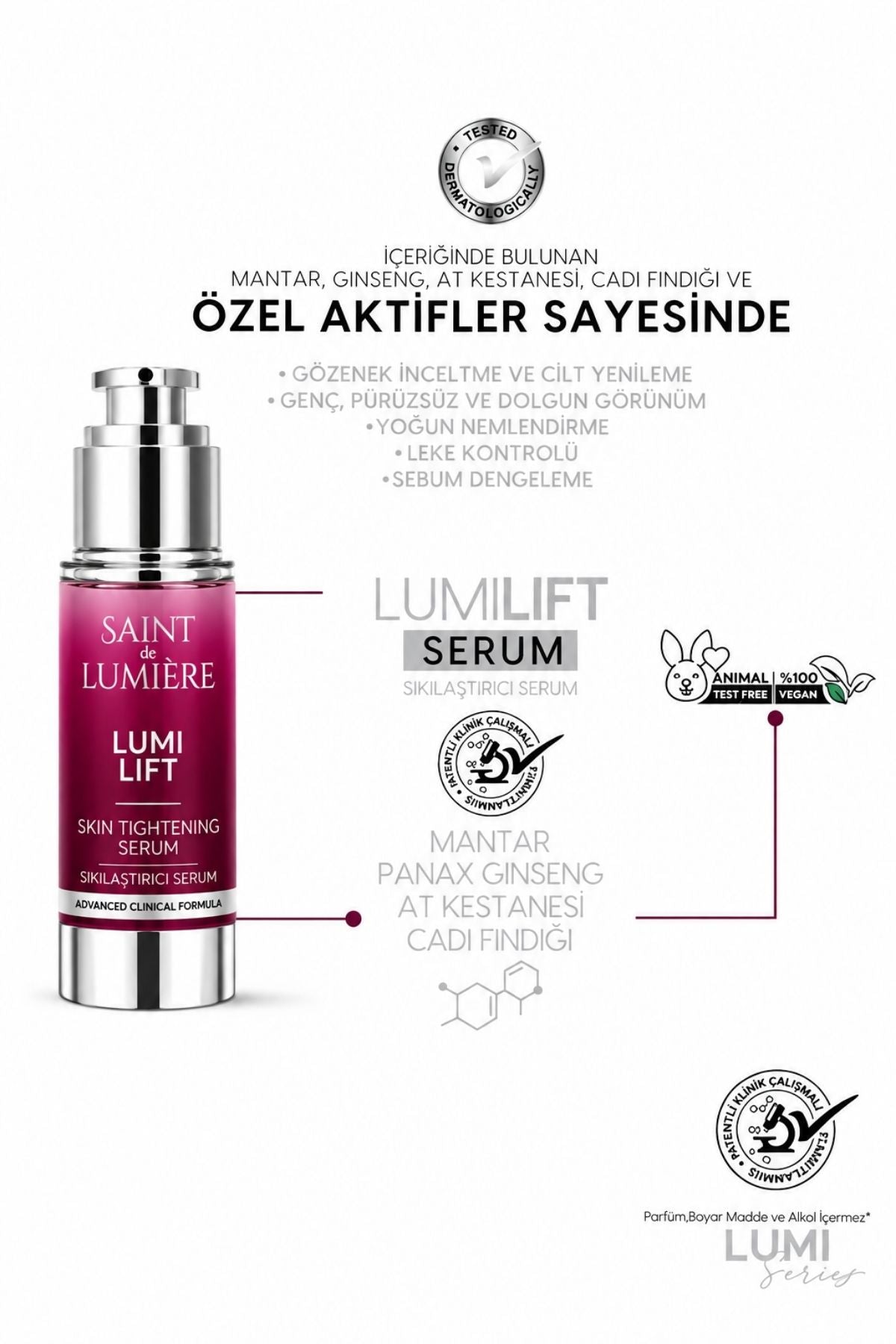LUMILIFT Gözenek, Siyah Nokta ve Yaşlanma Karşıtı, Dolgunlaştırıcı Serum 30 ml