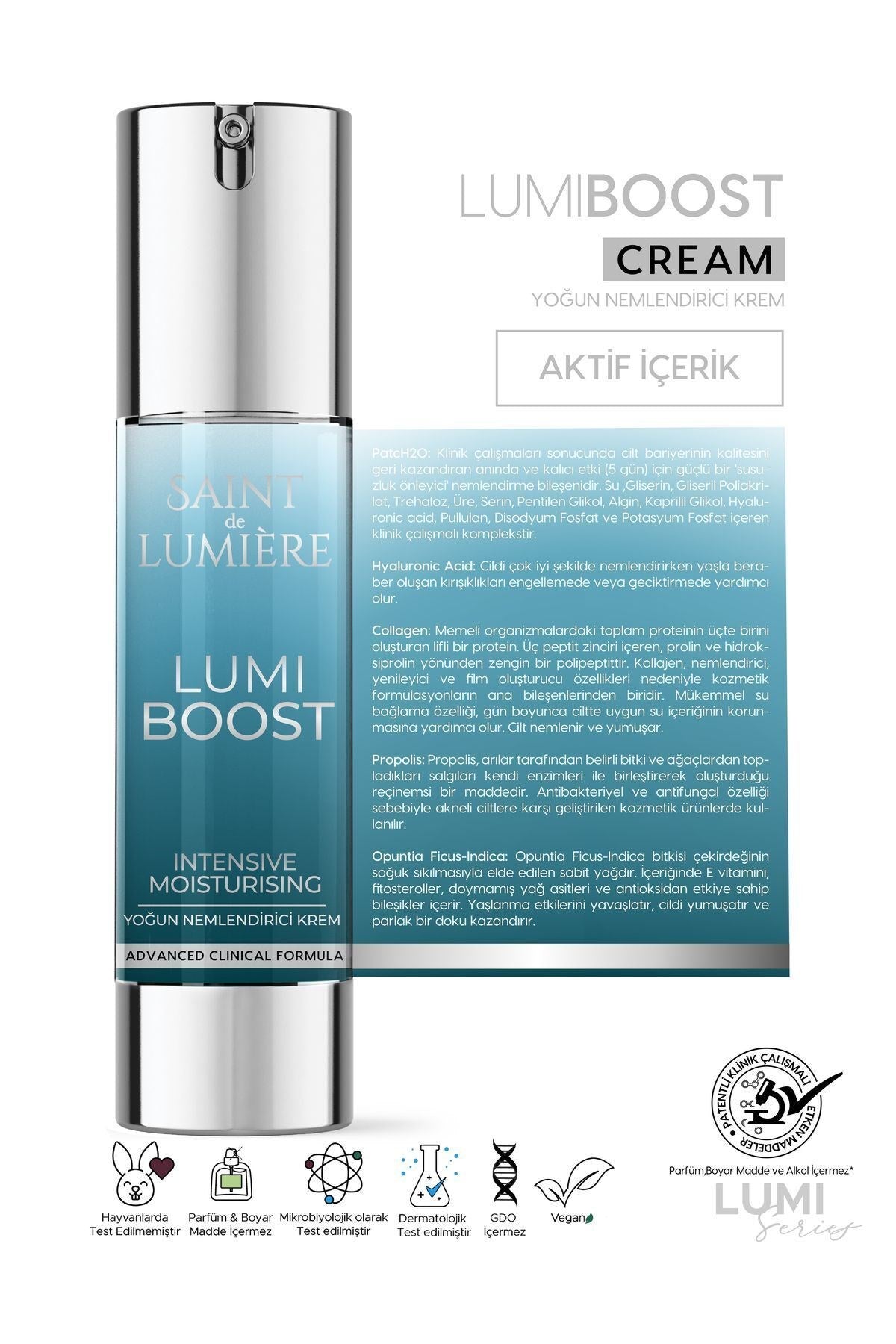LUMIBOOST 72 Saat Etkili Yoğun Nemlendirici, Yaşlanma Karşıtı Krem 50ml - Kolajen, B5, Hyraluronik