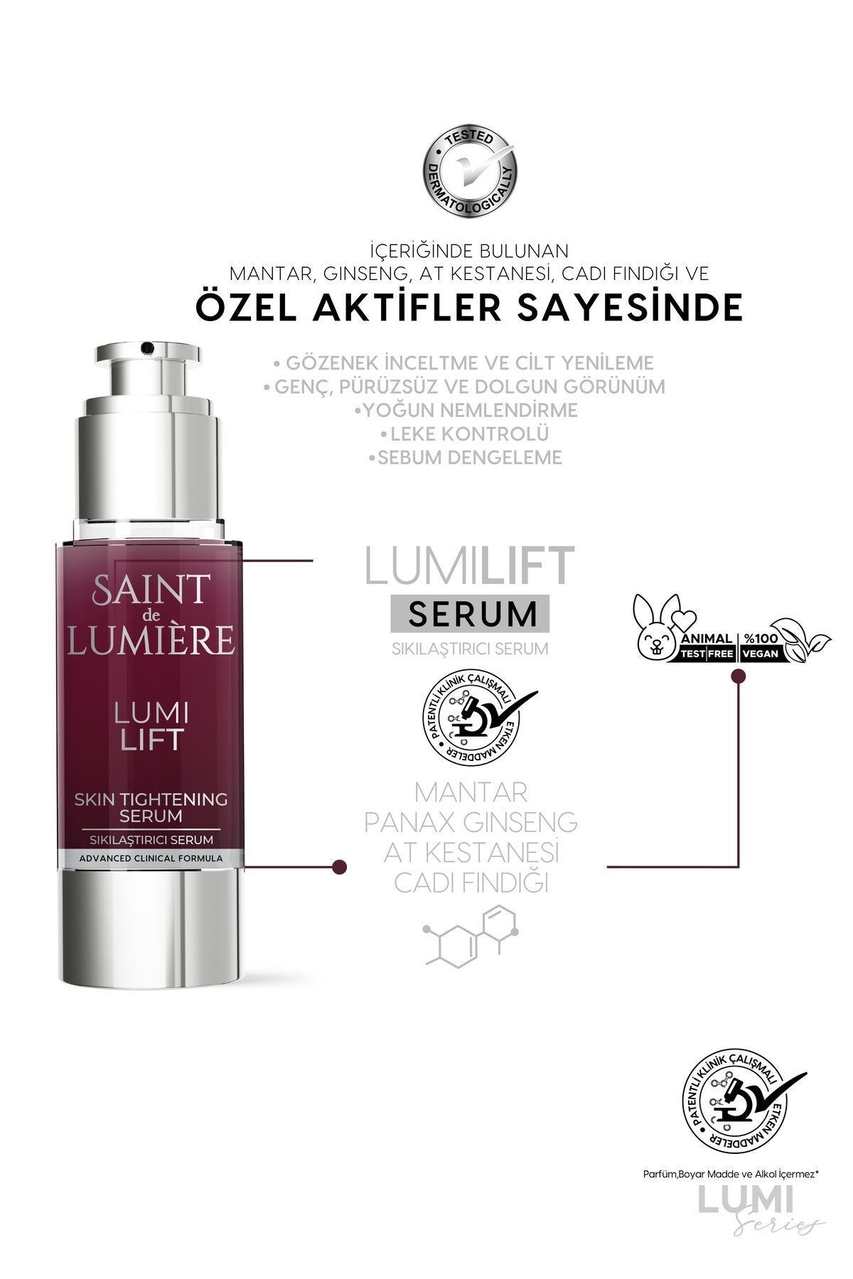 LUMILIFT Gözenek, Siyah Nokta ve Yaşlanma Karşıtı, Dolgunlaştırıcı Serum 30 ml