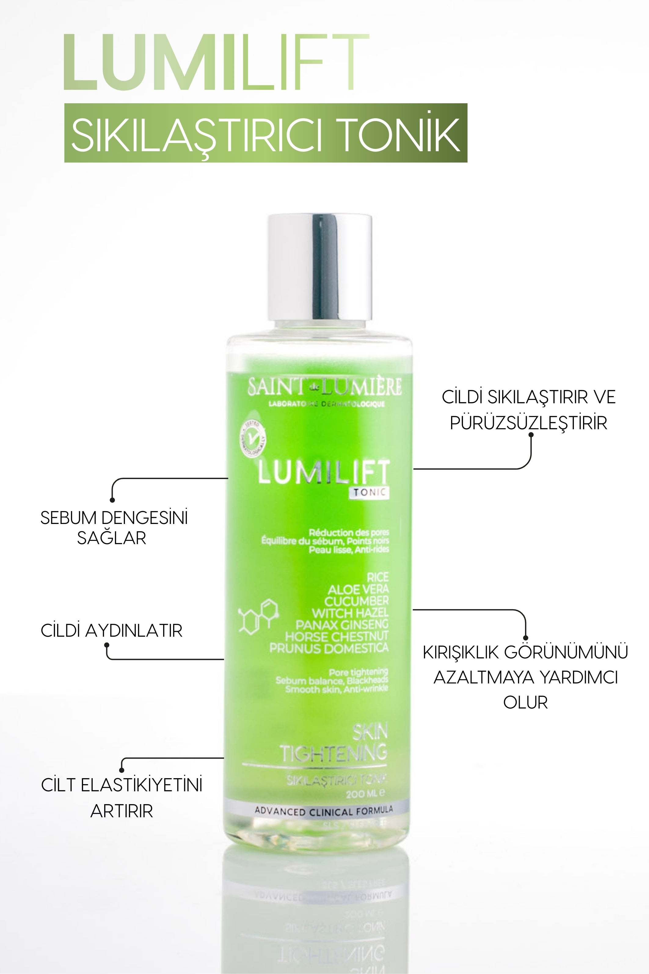 LUMILIFT Canlandırıcı, Gözenek Sıkılaştırıcı, Kırışıklık, Siyah Nokta ve Leke Karşıtı, Tonik 200ml
