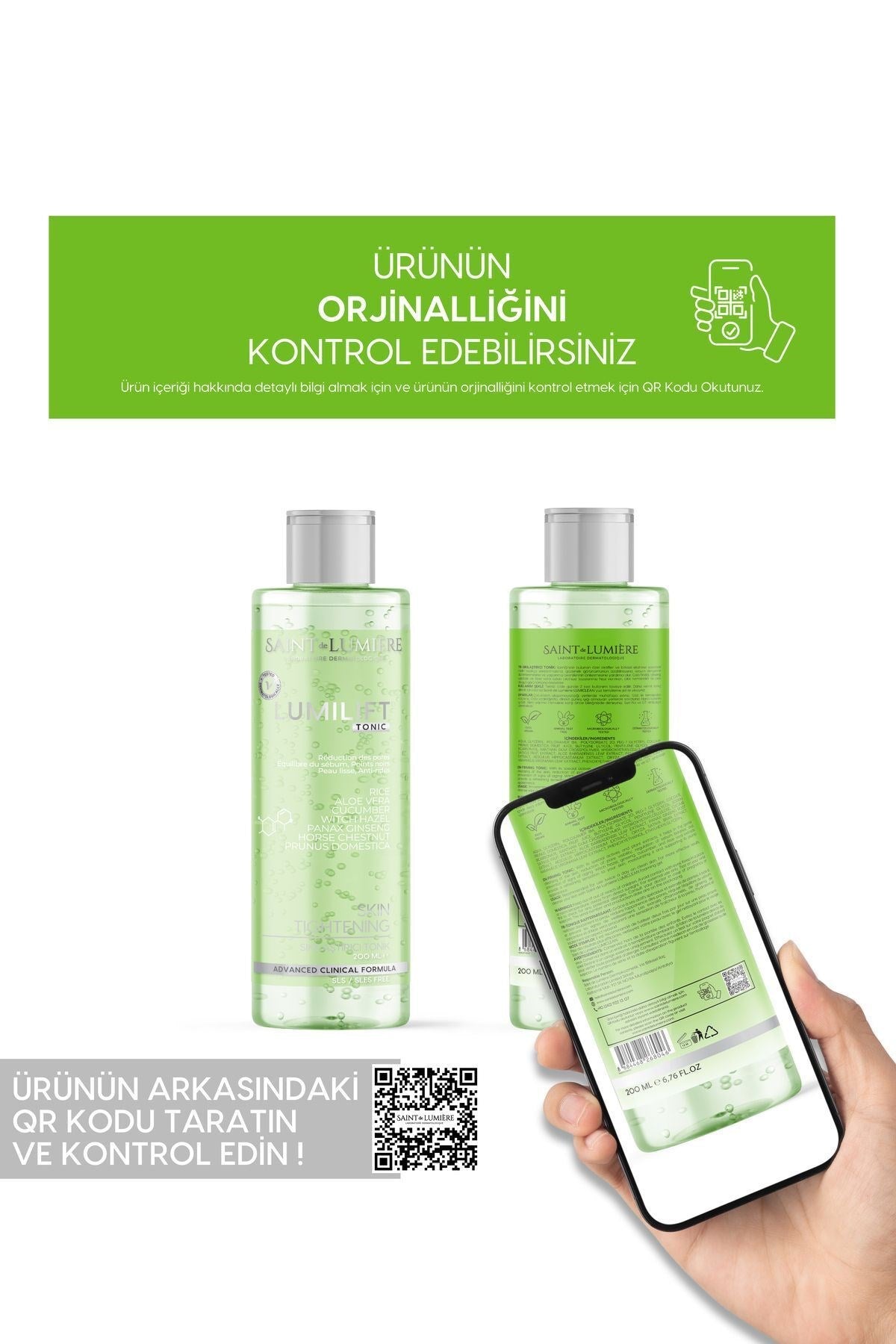 LUMILIFT Canlandırıcı, Gözenek Sıkılaştırıcı, Kırışıklık, Siyah Nokta ve Leke Karşıtı, Tonik 200ml