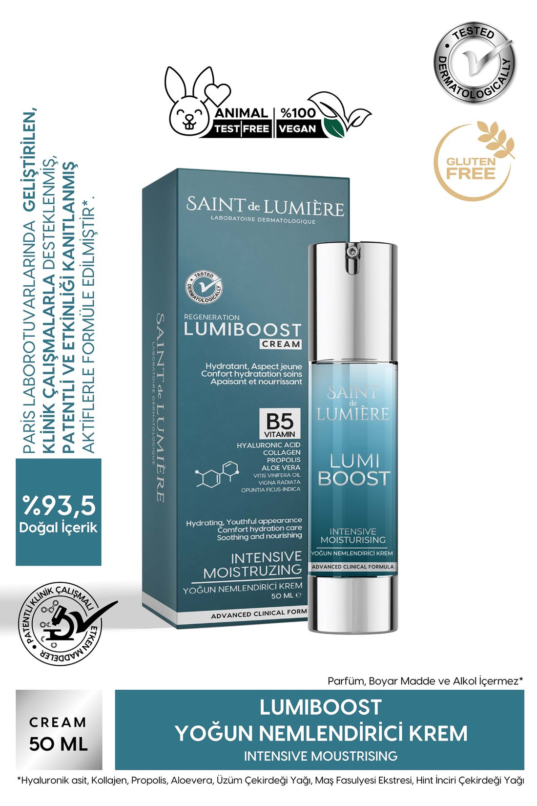 LUMIBOOST 72 Saat Etkili Yoğun Nemlendirici, Yaşlanma Karşıtı Krem 50ml - Kolajen, B5, Hyraluronik