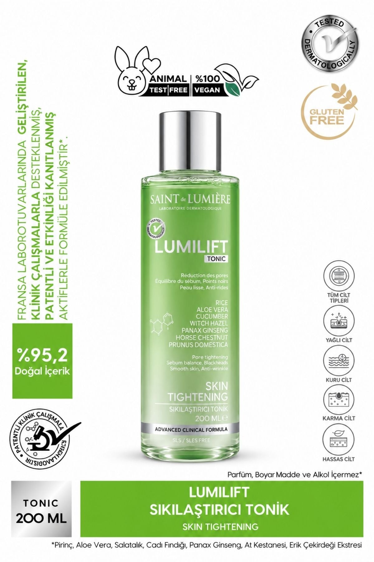 LUMILIFT Canlandırıcı, Gözenek Sıkılaştırıcı, Kırışıklık, Siyah Nokta ve Leke Karşıtı, Tonik 200ml