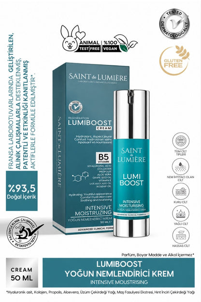 LUMIBOOST 72 Saat Etkili Yoğun Nemlendirici, Yaşlanma Karşıtı Krem 50ml - Kolajen, B5, Hyraluronik