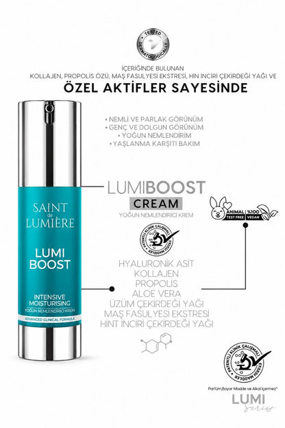 LUMIBOOST 72 Saat Etkili Yoğun Nemlendirici, Yaşlanma Karşıtı Krem 50ml - Kolajen, B5, Hyraluronik