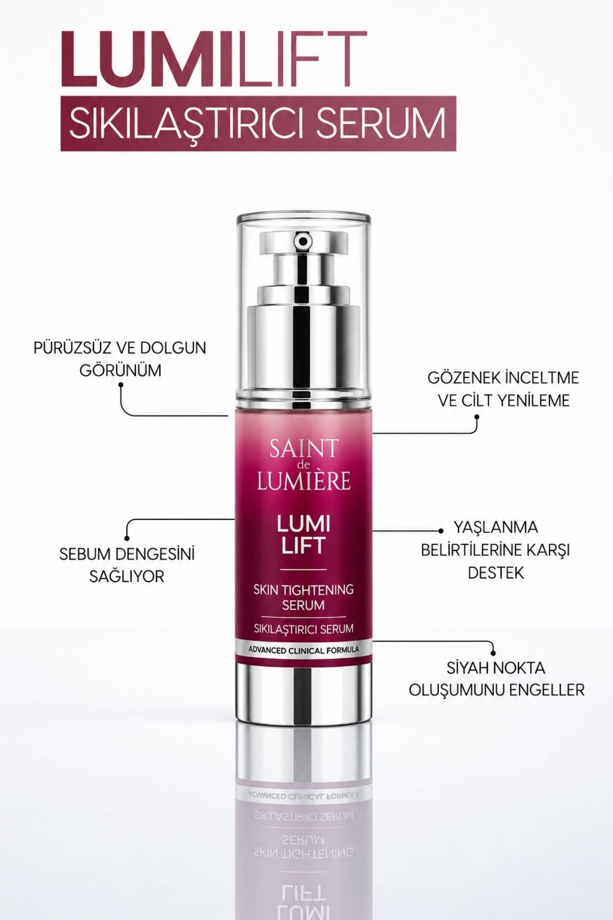 LUMILIFT Gözenek, Siyah Nokta ve Yaşlanma Karşıtı, Dolgunlaştırıcı Serum 30 ml
