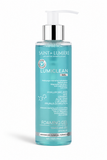 LUMICLEAN Nemlendirici ve Bariyer Onarıcı Temizleme Jeli 200 ml Hassas, Kuru ve Yağlı- Pirinç, Hyaluronic Acid, Ginseng