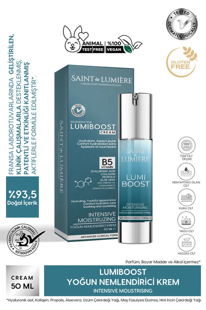 LUMIBOOST 72 Saat Etkili Yoğun Nemlendirici, Yaşlanma Karşıtı Krem 50ml - Kolajen, B5, Hyraluronik