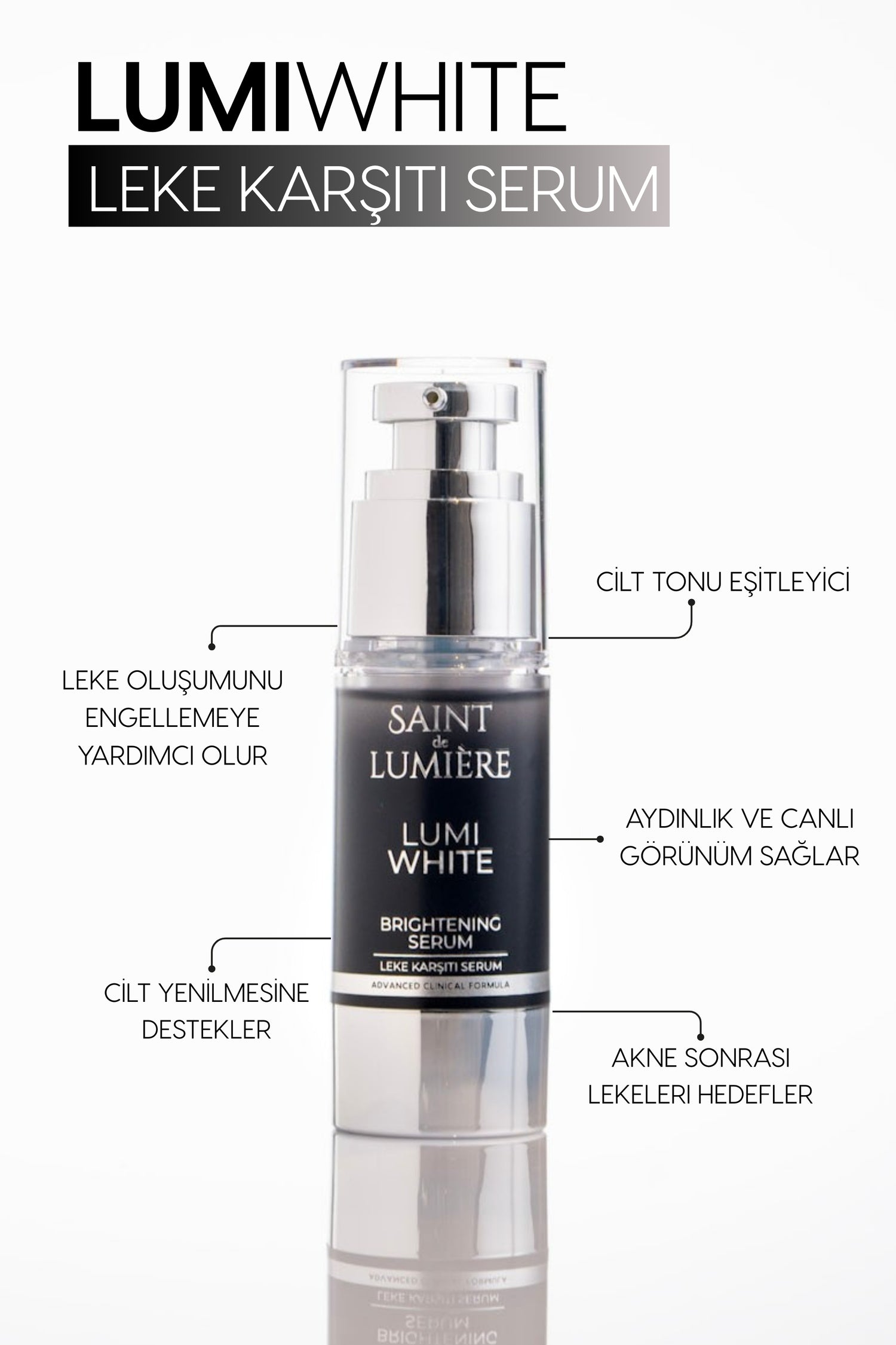 LUMIWHITE Leke Karşıtı, Cilt Tonu Eşitleyici ve Aydınlatıcı Serum 30ml - Akne, Hamilelik ve Güneş