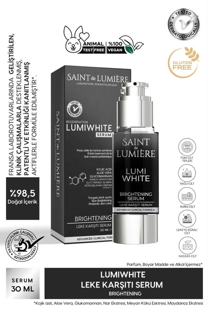 LUMIWHITE Leke Karşıtı, Cilt Tonu Eşitleyici ve Aydınlatıcı Serum 30ml - Akne, Hamilelik ve Güneş